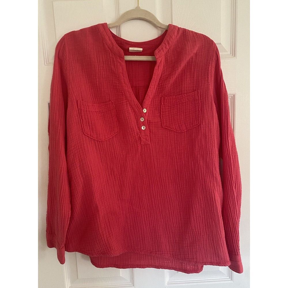 MOTE hoy pink gauze long sleeves top size XXL 100% Cotton